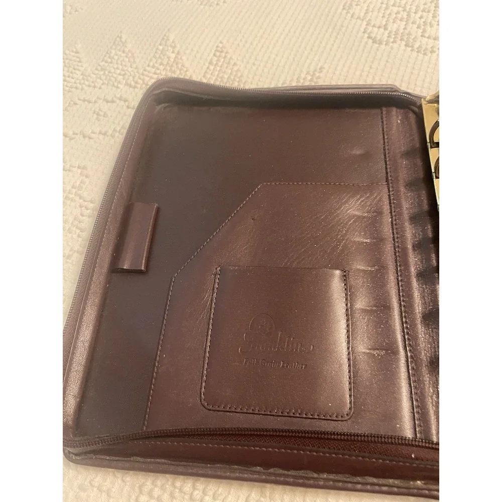 Franklin Leather 7 Ring Zipper Burgundy